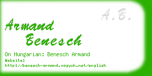 armand benesch business card